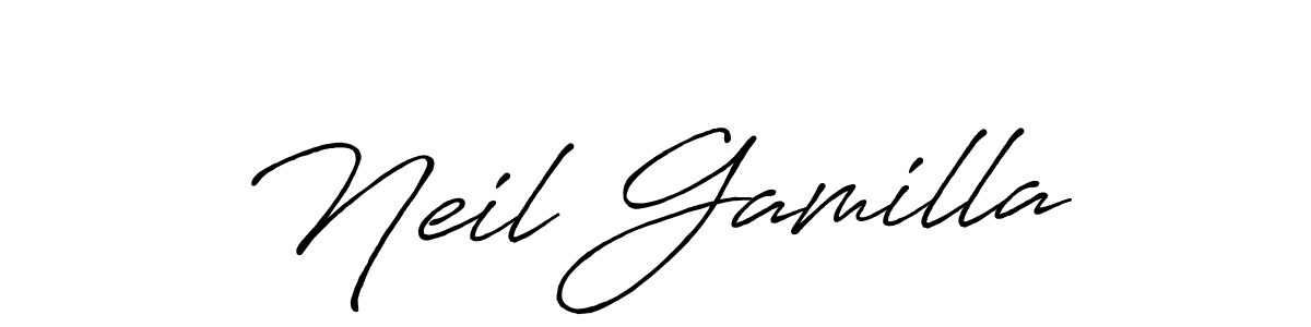 Design your own signature with our free online signature maker. With this signature software, you can create a handwritten (Antro_Vectra_Bolder) signature for name Neil Gamilla. Neil Gamilla signature style 7 images and pictures png