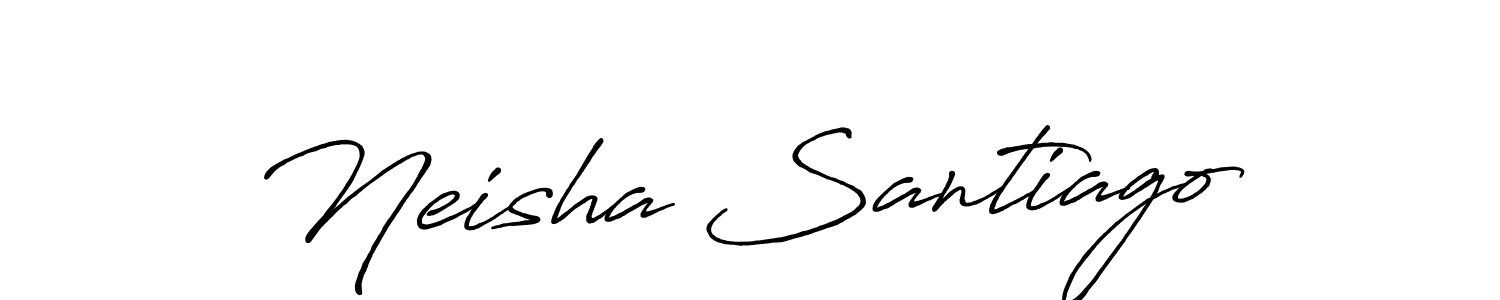 Neisha Santiago stylish signature style. Best Handwritten Sign (Antro_Vectra_Bolder) for my name. Handwritten Signature Collection Ideas for my name Neisha Santiago. Neisha Santiago signature style 7 images and pictures png