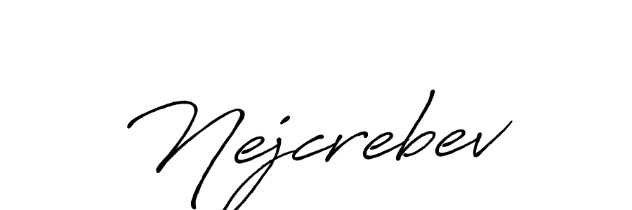 Use a signature maker to create a handwritten signature online. With this signature software, you can design (Antro_Vectra_Bolder) your own signature for name Nejcrebev. Nejcrebev signature style 7 images and pictures png