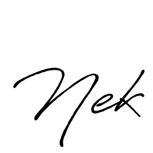 How to make Nek signature? Antro_Vectra_Bolder is a professional autograph style. Create handwritten signature for Nek name. Nek signature style 7 images and pictures png