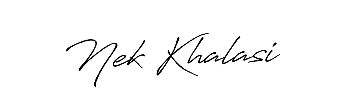 Design your own signature with our free online signature maker. With this signature software, you can create a handwritten (Antro_Vectra_Bolder) signature for name Nek Khalasi. Nek Khalasi signature style 7 images and pictures png
