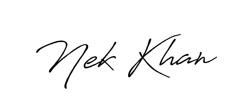 if you are searching for the best signature style for your name Nek Khan. so please give up your signature search. here we have designed multiple signature styles  using Antro_Vectra_Bolder. Nek Khan signature style 7 images and pictures png