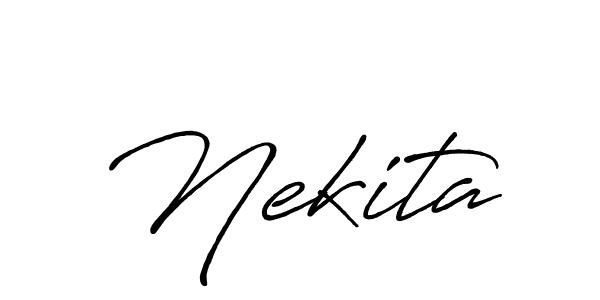 How to make Nekita name signature. Use Antro_Vectra_Bolder style for creating short signs online. This is the latest handwritten sign. Nekita signature style 7 images and pictures png