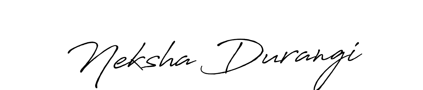 How to make Neksha Durangi name signature. Use Antro_Vectra_Bolder style for creating short signs online. This is the latest handwritten sign. Neksha Durangi signature style 7 images and pictures png