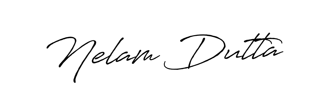 Make a beautiful signature design for name Nelam Dutta. With this signature (Antro_Vectra_Bolder) style, you can create a handwritten signature for free. Nelam Dutta signature style 7 images and pictures png