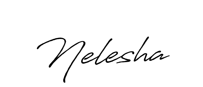 Use a signature maker to create a handwritten signature online. With this signature software, you can design (Antro_Vectra_Bolder) your own signature for name Nelesha. Nelesha signature style 7 images and pictures png