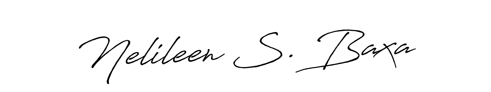 How to make Nelileen S. Baxa name signature. Use Antro_Vectra_Bolder style for creating short signs online. This is the latest handwritten sign. Nelileen S. Baxa signature style 7 images and pictures png