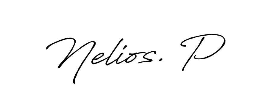 The best way (Antro_Vectra_Bolder) to make a short signature is to pick only two or three words in your name. The name Nelios. P include a total of six letters. For converting this name. Nelios. P signature style 7 images and pictures png
