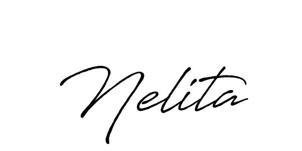 Design your own signature with our free online signature maker. With this signature software, you can create a handwritten (Antro_Vectra_Bolder) signature for name Nelita. Nelita signature style 7 images and pictures png