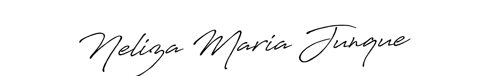 It looks lik you need a new signature style for name Neliza Maria Junque. Design unique handwritten (Antro_Vectra_Bolder) signature with our free signature maker in just a few clicks. Neliza Maria Junque signature style 7 images and pictures png