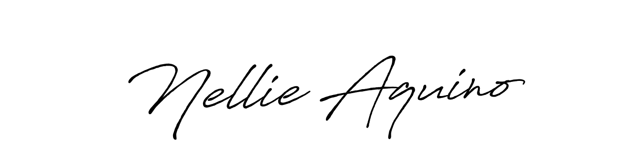 Make a beautiful signature design for name Nellie Aquino. With this signature (Antro_Vectra_Bolder) style, you can create a handwritten signature for free. Nellie Aquino signature style 7 images and pictures png