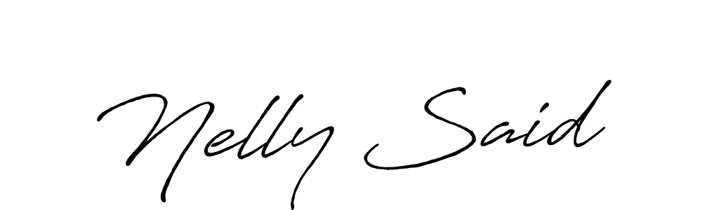 Also You can easily find your signature by using the search form. We will create Nelly Said name handwritten signature images for you free of cost using Antro_Vectra_Bolder sign style. Nelly Said signature style 7 images and pictures png