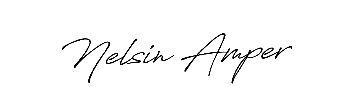 You can use this online signature creator to create a handwritten signature for the name Nelsin Amper. This is the best online autograph maker. Nelsin Amper signature style 7 images and pictures png