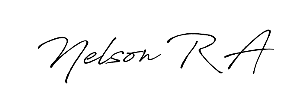 Use a signature maker to create a handwritten signature online. With this signature software, you can design (Antro_Vectra_Bolder) your own signature for name Nelson R A. Nelson R A signature style 7 images and pictures png