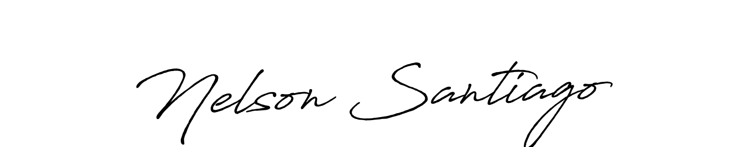 if you are searching for the best signature style for your name Nelson Santiago. so please give up your signature search. here we have designed multiple signature styles  using Antro_Vectra_Bolder. Nelson Santiago signature style 7 images and pictures png