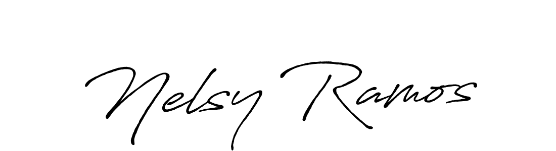 Make a beautiful signature design for name Nelsy Ramos. With this signature (Antro_Vectra_Bolder) style, you can create a handwritten signature for free. Nelsy Ramos signature style 7 images and pictures png