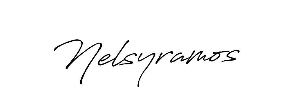if you are searching for the best signature style for your name Nelsyramos. so please give up your signature search. here we have designed multiple signature styles  using Antro_Vectra_Bolder. Nelsyramos signature style 7 images and pictures png