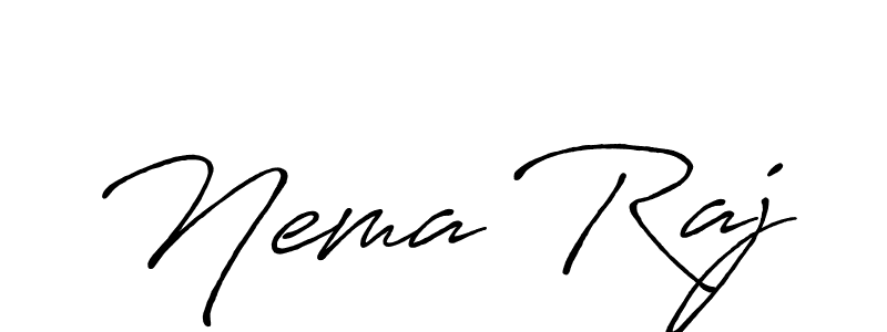 Make a beautiful signature design for name Nema Raj. With this signature (Antro_Vectra_Bolder) style, you can create a handwritten signature for free. Nema Raj signature style 7 images and pictures png