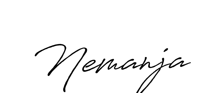How to make Nemanja signature? Antro_Vectra_Bolder is a professional autograph style. Create handwritten signature for Nemanja name. Nemanja signature style 7 images and pictures png