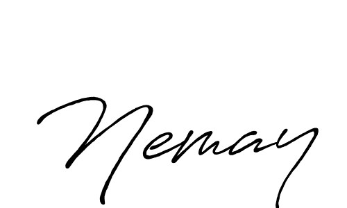 The best way (Antro_Vectra_Bolder) to make a short signature is to pick only two or three words in your name. The name Nemay include a total of six letters. For converting this name. Nemay signature style 7 images and pictures png