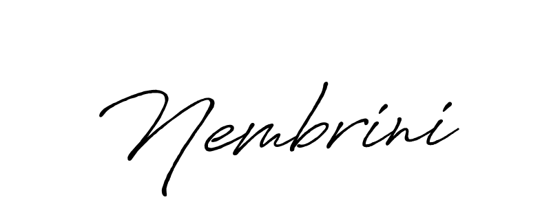 How to make Nembrini name signature. Use Antro_Vectra_Bolder style for creating short signs online. This is the latest handwritten sign. Nembrini signature style 7 images and pictures png