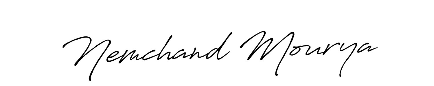 This is the best signature style for the Nemchand Mourya name. Also you like these signature font (Antro_Vectra_Bolder). Mix name signature. Nemchand Mourya signature style 7 images and pictures png