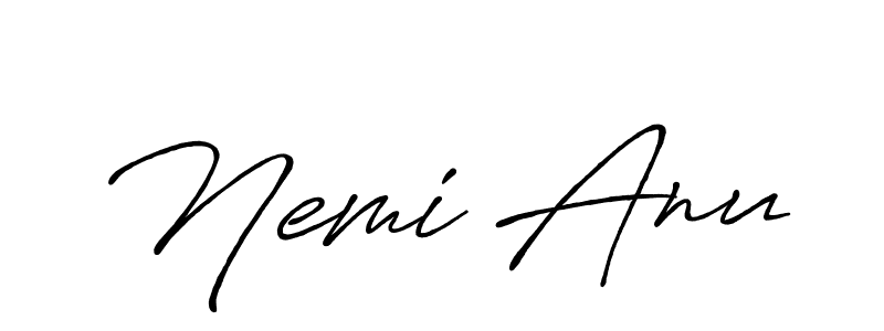 Use a signature maker to create a handwritten signature online. With this signature software, you can design (Antro_Vectra_Bolder) your own signature for name Nemi Anu. Nemi Anu signature style 7 images and pictures png