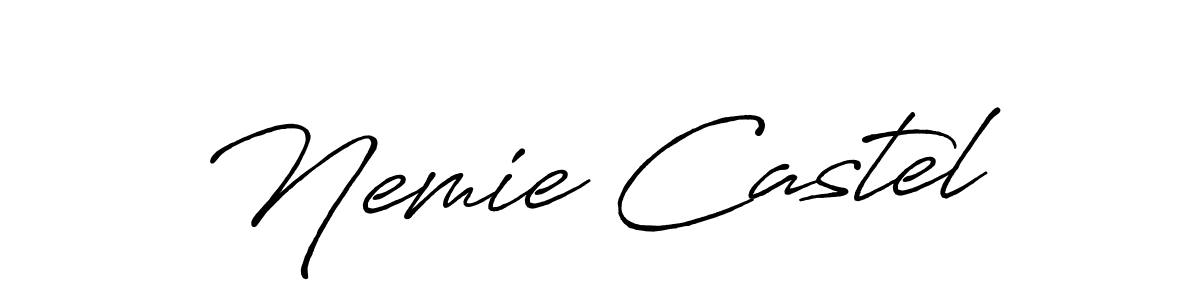 Make a beautiful signature design for name Nemie Castel. With this signature (Antro_Vectra_Bolder) style, you can create a handwritten signature for free. Nemie Castel signature style 7 images and pictures png