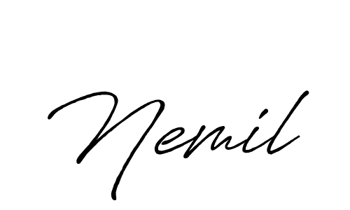 Also You can easily find your signature by using the search form. We will create Nemil name handwritten signature images for you free of cost using Antro_Vectra_Bolder sign style. Nemil signature style 7 images and pictures png