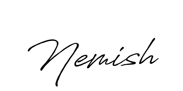 Nemish stylish signature style. Best Handwritten Sign (Antro_Vectra_Bolder) for my name. Handwritten Signature Collection Ideas for my name Nemish. Nemish signature style 7 images and pictures png