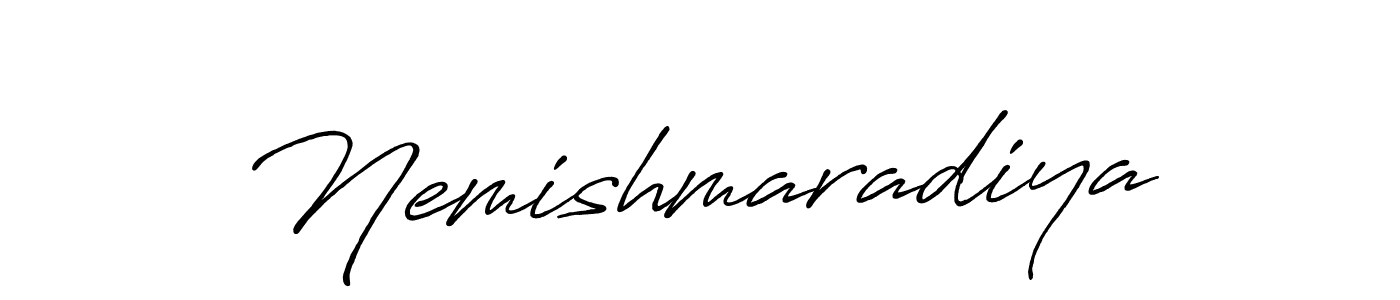 Make a beautiful signature design for name Nemishmaradiya. With this signature (Antro_Vectra_Bolder) style, you can create a handwritten signature for free. Nemishmaradiya signature style 7 images and pictures png