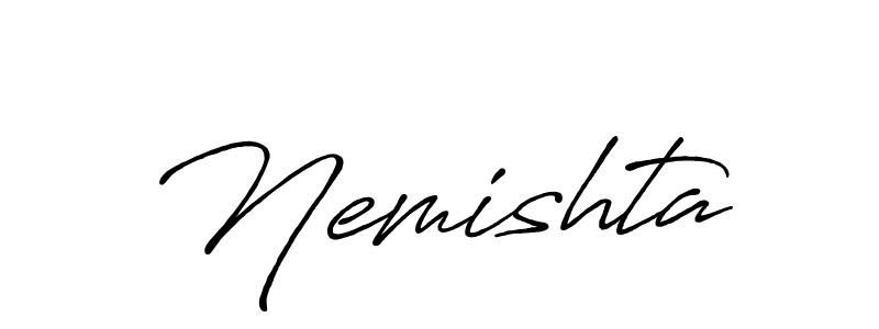 Make a beautiful signature design for name Nemishta. Use this online signature maker to create a handwritten signature for free. Nemishta signature style 7 images and pictures png