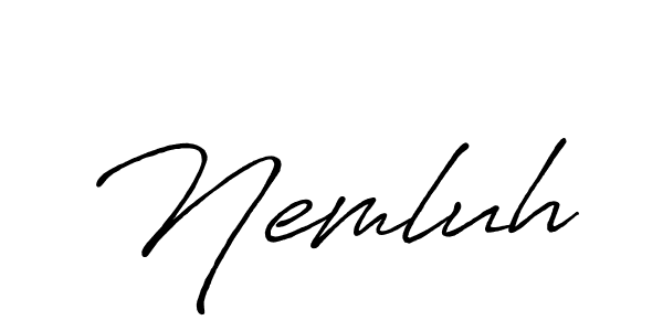 You should practise on your own different ways (Antro_Vectra_Bolder) to write your name (Nemluh) in signature. don't let someone else do it for you. Nemluh signature style 7 images and pictures png