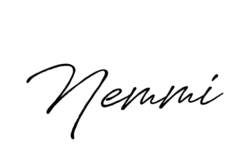 Make a beautiful signature design for name Nemmi. With this signature (Antro_Vectra_Bolder) style, you can create a handwritten signature for free. Nemmi signature style 7 images and pictures png