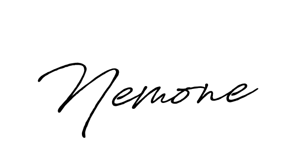 Use a signature maker to create a handwritten signature online. With this signature software, you can design (Antro_Vectra_Bolder) your own signature for name Nemone. Nemone signature style 7 images and pictures png