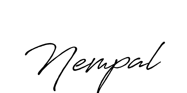 Make a beautiful signature design for name Nempal. With this signature (Antro_Vectra_Bolder) style, you can create a handwritten signature for free. Nempal signature style 7 images and pictures png
