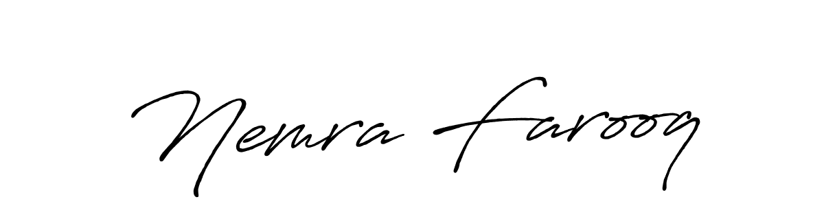 It looks lik you need a new signature style for name Nemra Farooq. Design unique handwritten (Antro_Vectra_Bolder) signature with our free signature maker in just a few clicks. Nemra Farooq signature style 7 images and pictures png