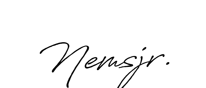 if you are searching for the best signature style for your name Nemsjr.. so please give up your signature search. here we have designed multiple signature styles  using Antro_Vectra_Bolder. Nemsjr. signature style 7 images and pictures png