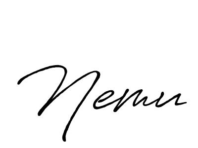 Also You can easily find your signature by using the search form. We will create Nemu name handwritten signature images for you free of cost using Antro_Vectra_Bolder sign style. Nemu signature style 7 images and pictures png