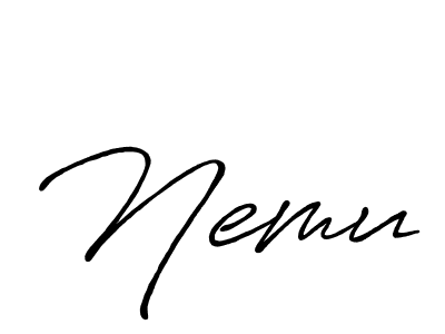 How to make Nemu name signature. Use Antro_Vectra_Bolder style for creating short signs online. This is the latest handwritten sign. Nemu signature style 7 images and pictures png