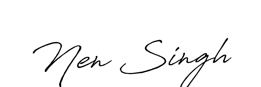 How to Draw Nen Singh signature style? Antro_Vectra_Bolder is a latest design signature styles for name Nen Singh. Nen Singh signature style 7 images and pictures png