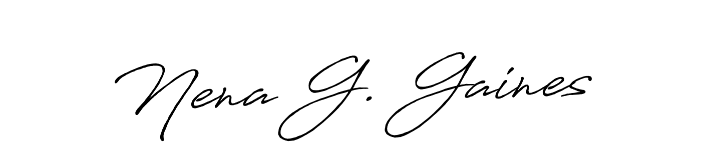 Also we have Nena G. Gaines name is the best signature style. Create professional handwritten signature collection using Antro_Vectra_Bolder autograph style. Nena G. Gaines signature style 7 images and pictures png