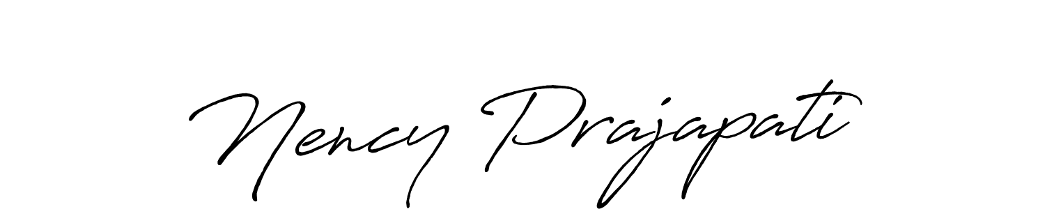 Use a signature maker to create a handwritten signature online. With this signature software, you can design (Antro_Vectra_Bolder) your own signature for name Nency Prajapati. Nency Prajapati signature style 7 images and pictures png