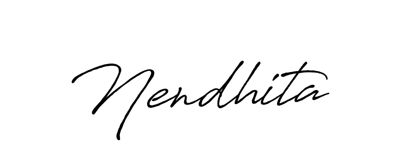 if you are searching for the best signature style for your name Nendhita. so please give up your signature search. here we have designed multiple signature styles  using Antro_Vectra_Bolder. Nendhita signature style 7 images and pictures png