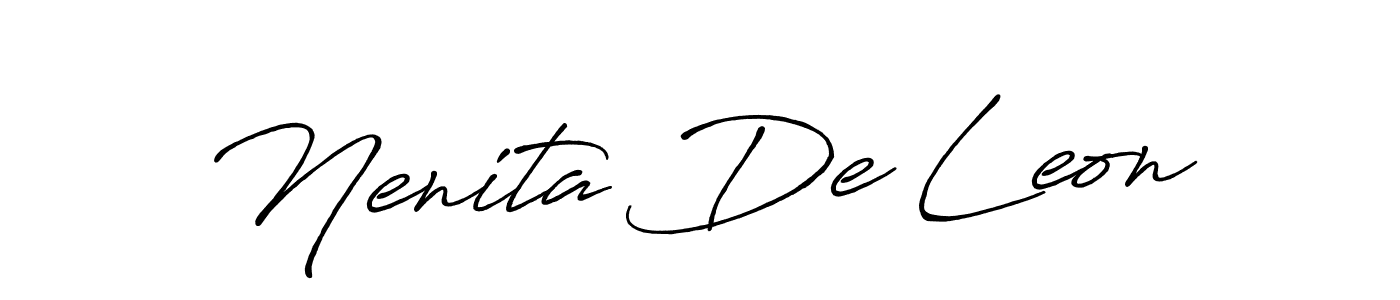 Antro_Vectra_Bolder is a professional signature style that is perfect for those who want to add a touch of class to their signature. It is also a great choice for those who want to make their signature more unique. Get Nenita De Leon name to fancy signature for free. Nenita De Leon signature style 7 images and pictures png