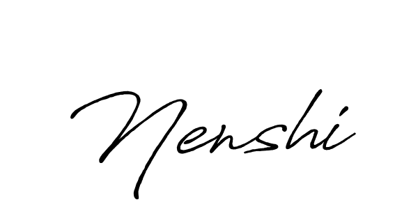 How to make Nenshi signature? Antro_Vectra_Bolder is a professional autograph style. Create handwritten signature for Nenshi name. Nenshi signature style 7 images and pictures png