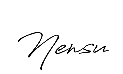 Similarly Antro_Vectra_Bolder is the best handwritten signature design. Signature creator online .You can use it as an online autograph creator for name Nensu. Nensu signature style 7 images and pictures png