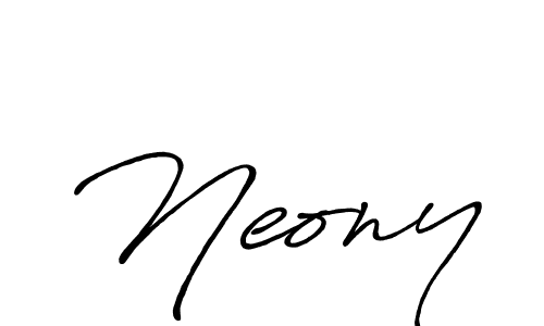 Use a signature maker to create a handwritten signature online. With this signature software, you can design (Antro_Vectra_Bolder) your own signature for name Neony. Neony signature style 7 images and pictures png