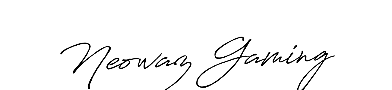 Create a beautiful signature design for name Neowaz Gaming. With this signature (Antro_Vectra_Bolder) fonts, you can make a handwritten signature for free. Neowaz Gaming signature style 7 images and pictures png