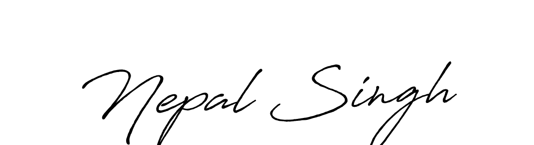 How to make Nepal Singh signature? Antro_Vectra_Bolder is a professional autograph style. Create handwritten signature for Nepal Singh name. Nepal Singh signature style 7 images and pictures png